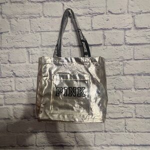 PINK Victoria's Secret Metallic Tote Bag